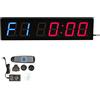 CKB LTD cifre LED countdown palestra fitness intervallo include spina & telecomando cronometro orologio da parete per sportive scuole Tabata boxe crossfit Emom MMA 12/ore orologio in tempo reale Nero