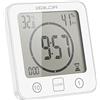 ONEVER Orologio da Bagno,Lgrometro Termometro Digitale,Monitor Umidità da Interno,Stazione Meteo con Espressione Facciale per Stanza da Bambino LCD Touch Control Timer Allarme per Cucina Bagno