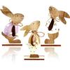 CIYIN 3 Pezzi Coniglietto pasquale in legno, Supporto Coniglietto Pasquale, Decorazione Coniglietto Pasquale, Regalo di Pasqua per Bambini e Famiglie