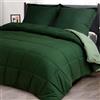 HIG 3 pezzi Piumino 220 x 240 cm per letto matrimoniale - 200 g/m² Microfibra morbido piumino reversibile con 2 federe 65 x 65 cm - Certificato Oeko-TEX trapuntato per le 4 stagioni (Verde)