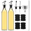 HAOYULUO 2 Pezzi Oliera Salvagoccia, Set olio e aceto da 500 ml con Beccuccio,Distributore di aceto e olio, imbuto in acciaio inossidabile, bottiglia di olio da cucina e barbecue
