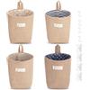 LZYDKH 4 Pezzi Borsa Appendibile, Portaoggetti Bagno In Cotone E Lino Cestino da Appendere Organizer Parete per Cosmetici Piccoli Porta Oggetti con Manico a S e Gancio a J
