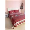 GX GARGIX Set Completo 2 Piazze Matrimoniali Flanella Scozzese rosso Natale (NAR-3)