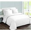 Vision Parure Copripiumino 100% Cotone per Letto Matrimoniale maxi - Bianco | 1 Copripiumino (260×240 cm) + 2 Federe (65×65 cm) | 57 Fili/cm² | Morbido e Confortevole | Certificato Oeko-Tex