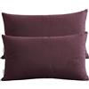 Miecoae Coppia di Federe Cotone, Set di 2 Tessuti per Cuscino Letto, Chiusura a Busta, Tinta Unita, Misura Standard 50x70 60x80 CM Copricuscino Divano(O7,80x60cm Set of 2)
