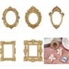 NICENEEDED 5 pz Mini Cornice In Resina Vintage, Cornici per Foto Piccole In Bronzo, Foto Antica Da Appendere Alla Parete Ovale Rettangolare per Esposizione di Gioielli, Decorazione per Feste e Hotel