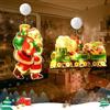 Bseical 2 Pezzi Decorazione Della Finestra Luce Natale, Luci a Sospensione a Led Babbo 3D Con Ventosa, Luci Decorative Interno, Decorazioni Per Finestre Con Babbo Natale Appeso (D)