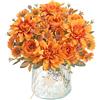 DEMIUKO 2 fasci di fiori artificiali arancioni peonie bouquet primaverili fiori artificiali come veri fiori di seta per interni ed esterni, per organizzare matrimoni, feste, cucina, tavolo