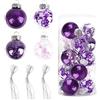 XiXiRan Palle di Natale Dipinte 6cm, XiXiRan 20 Pezzi Palline Albero di Natale, Addobbi Natalizi Palline per Albero, Set Palla di Natale, Albero di Natale Palla Decorazioni Albero Natale Scintillante (viola)