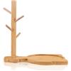 Tissting Vassoio Portachiavi in legno Per Tavolo D'ingresso, Vassoio Gatto della Fortuna in Resina con Decorazioni Moderne, Vassoio Catchall con Organizer da Appendere a 3 Supporti(Wooden Key Tray)