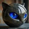 Generico Scultura Di Gatto Nero, Scultura Di Testa Di Gatto, Carina Statua Che Guarisce Lo Stress Della Pietra, Regali Per Amanti Dei Gatti, Donne E Uomini