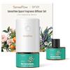 SenseFlow Diffusore di Oli Essenziali SF101 - Ultrasuoni Senza Acqua Profumatore per Ambienti, 100% Vegetale, Aroma 120 Giorni, LED, Ideale per Casa, Hotel e Studio - Eucalipto Blue Gum