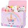 WERNNSAI Scatola Portagiochi e Portaoggetti Unicorno - Cestino Pieghevole Oxford con Manici 64 x 32 x 40 CM per Vestiti, Libri, Organizer con Coperchio per Ragazze Bambini