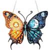 AIRDEA Sole Luna Diamond Painting Ciondolo Acrilico Doppia Faccia, Farfalla Diamond Painting Decorazione Sospesa Kit Completo, Diamantini Crystal Art Ciondolo Acchiappasole 7x8 inch