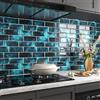 FunStick Piastrelle Adesive Cucina Blu Scuro Adesivi per Piastrelle Bagno Impermeabile 30×30CM 5 Piastrelle Adesive Muro Cucina Soggiorno 3D Blu Scuro Mattonelle Adesive Cucina Rivestimento Parete