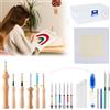 YBCCBY Set di ago da Ricamo Portatile con Manico in Legno,Set di Aghi da Ricamo per Punzonatura,Penna da Ricamo con Manico in Legno per Federe, Tende, Tappeti, Tovaglie (35 Pz)
