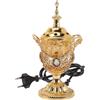 HOMSFOU Bruciatore Di Incenso Elettrico Arabo in Metallo Vintage 8.07 Pollici Porta Incenso Per Casa E Decorazione Soggiorno Stile Medio Oriente Con Spina Ue