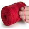 MeriWoolArt® Filo di Macramè Rosso 2 mm x 250 m Corda di Cotone Riciclato, Cotone Morbido per la Realizzazione di Appendi Piante, Gioielli, Borse all'Uncinetto
