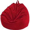 FANSU Copertura per Poltrona Sacco Puff Poltrona Senza Riempimento, Poltrona a Sacco Pigro Poltrona, Velluto a Coste Pouf Poltrona per Adulti e Bambini (100x120cm,Rosso)