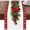 IGINOA Runner da tavola natalizio tovaglia natalizia decorazione natalizia tavola interni tavola natalizia decorazione runner da tavola natalizio rosso runner natalizio 180 cm decorazione tavola natalizia