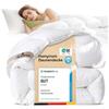 Homyrium Piumino Matrimoniale Invernale 220×240 cm - Piumone Caldo in Piuma d'Oca Naturale (3100 g) - Trapunta Soffice e Traspirante, Certificato OEKO-TEX e RDS, Bianco