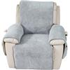 EBETA Copri poltrona reclinabile Copri poltrona Copri braccioli del divano, Copripoltrona Fodera per Poltrona, Coprisedile Chivas Poltrona Reclinabile Relax con Tasche (Grigio, 60 x 225 cm)
