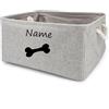 yky Cesto portaoggetti per animali domestici con nome personalizzato, cestino per giocattoli per cani, scatola portaoggetti pieghevole per cani, organizer per giocattoli per cani (grigio, S: 30 x 20 x