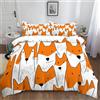 XCQHZYQ Set Copripiumino con Stampa 220x240 cm Volpe Astratta Del Fumetto Set di Biancheria da Letto con Copripiumino in Policotone, per Letto Matrimoniale, per Bambini, Ragazzi e Ragazze