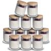 NiHome 12 pezzi portacandele in vetro trasparente con coperchio in bambù, 180 ml contenitori per candele in vetro, ideali per fare candele, portacandele per lumini, contenitori per lumini, candele