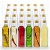 gouveo 24er Set Glasflaschen 250 ml 0,25 l Maraska eckig, Schraubverschluss PP31,5 goldfarben, leere Klarglasflaschen zum Befüllen für Likör, Schnaps, Sirup, Öl & Essig MFET250G
