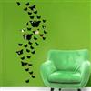 SwirlColor Farfalle Specchio Adesive da Parete, 36 pezzi Acrilico 3D Wall Art Adesivi Specchio Adesivi per Soggiorno Camera da letto Ufficio B Stile Carino (Nero)