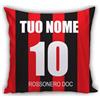 MOCHEIA SHOP Cuscino Calcio idea regalo Tifoso Milanista Personalizzato con Nome e Numero realizzato in ottimo poliestere misura 40x40 centimetri con chiusura Lampo