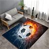 Morbuy Tappeto Salotto Grande Pelo Corto, Calcio 3D Stampa Decorazione Grandi Moquette Antiscivolo, Moderno Soggiorno Bambini Camera da Letto Domestica Tappeti (80x120cm,Fuoco Acqua)