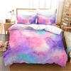 Tomifine Set di biancheria da letto arcobaleno per ragazze con motivo a strisce colorate 1 copripiumino con 2 federa, morbida microfibra (200x200cm+50x75cmx2,Cielo Stellato)