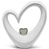 FeinKnick Elegante cuore per la decorazione - moderno cuore deco 19 cm in bianco e argento - decorazione a forma di cuore - adatto come idea regalo