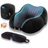 AIRTH® Cuscino da Viaggio Premium in Memory Foam - Poggiatesta Ergonomico con Fodera Lavabile per Massimo Comfort e Relax - Morbido & Compatto - Incl. Maschera per Dormire e Tappi per Orecchie