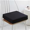 SSLLH Cuscino in memory foam, rimovibile, spessore 8 cm, antiscivolo, per sedie da pranzo, giardino, ufficio, cucina, 50 x 50 x 8 cm,Nero