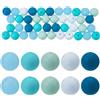 SOFPLATE 1 scatola 60 pezzi Perline Rotonde In Silicone Blu Perline Focali Sfuse Colori Misti 15mm 16mm Perline Distanziatrici Morbide In Gomma per Braccialetti Portachiavi Penne Perline Collane Creaz