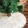 Deggodech 78cm Bianca Peluche Gonna Albero di Natale Peluche Bianco Finta Pelliccia Tappeto per Albero di Natale Copertura della Base per Decorazioni della Festa di Natale (Bianca, 31pollici)