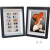 Houstimi Cornice portafoto 3D, 20 x 25 cm, in legno massello e vetro, profondità 1,5 cm, 2 pezzi, colore nero