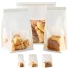 MORAINJAY 30 Pezzi Sacchetto di Pane con Finestra e Chiusura,Sacchetti Carta di Imballaggio Alimentare Kraft,Bianco,13x28+10cm,Ottimo per Prodotti da Forno,Panini,Biscotti,Toast ecc