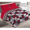 Tata Home Trapunta Invernale Piazza Mezza in Calda Morbida Microfibra Piumone Piumino Autunno Inverno Coperta Letto Trapuntata Fantasia Tirolese Misura 220x260 cm Dis.5 Patchwork Grigio