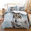 CXYXHW Set di biancheria da letto con motivo 3D, motivo con lupo, in microfibra, 3 pezzi (E, 200x200cm)