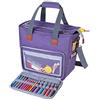 Luxja Borsa lavorata a maglia con tracolla, borsa per filati, borsa artigianale per lana, progetti, ferri da maglia, uncinetti e altri accessori, viola