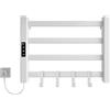 SKYLYZH Portasciugamani Elettrico 550x350mm Scaldasalviette Radiatore da Bagno Elettrico Portasciugamani intelligente, IP24 Impermeabile, Temperatura regolabile 30-70℃, Temporizzazione 1-9 ore-White Left