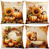 ZJILIXIA 4 Pezzi Federe per Cuscini Autunno 40x40cm,Autunnale Gettare Decorativo Caso Federa Cuscino,Giorno Del Ringraziamento Federe per Cuscini Divano,Federa per Cuscino in Lino,Per Divano Decorazione (A)