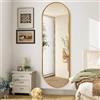 JJUUYOU Specchio ovale da bagno a figura intera Specchio da parete Specchio in metallo dorato 120x60 cm in lega di alluminio incorniciato specchi per camera da letto per soggiorno ingresso dormitorio