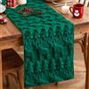 Artscope Runner da Tavolo in Lana Corta Velluto per Natale 40x180cm , Decorazioni a Tema Natalizio per del Tavolo da Pranzo Cucina Feste Fattoria (Verde - Albero di Natale e Cervo)