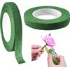 BOBOZHONG Nastro Fiore,2 Rotoli Nastro Fiorista Verde, Adesivo Nastro per Fioristi, Nastro Fioristi per Bouquet, Confezionamento di Fiori, Produzione Artigianale, Corona Nozze,27m*12mm.