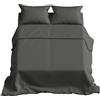 Batik Completo Lenzuola Una Piazza e Mezza Cotone: Set Lenzuola 1 piazza e mezza Cotone Elegante e Confortevole per la Tua Camera da Letto - 100% Cotone - 1 Piazza e Mezza (Grigio Antracite)